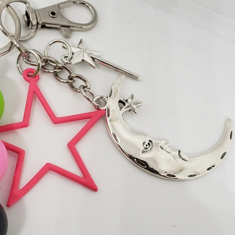 Handmade Long Silicone Focal Bead Wicked Keychain